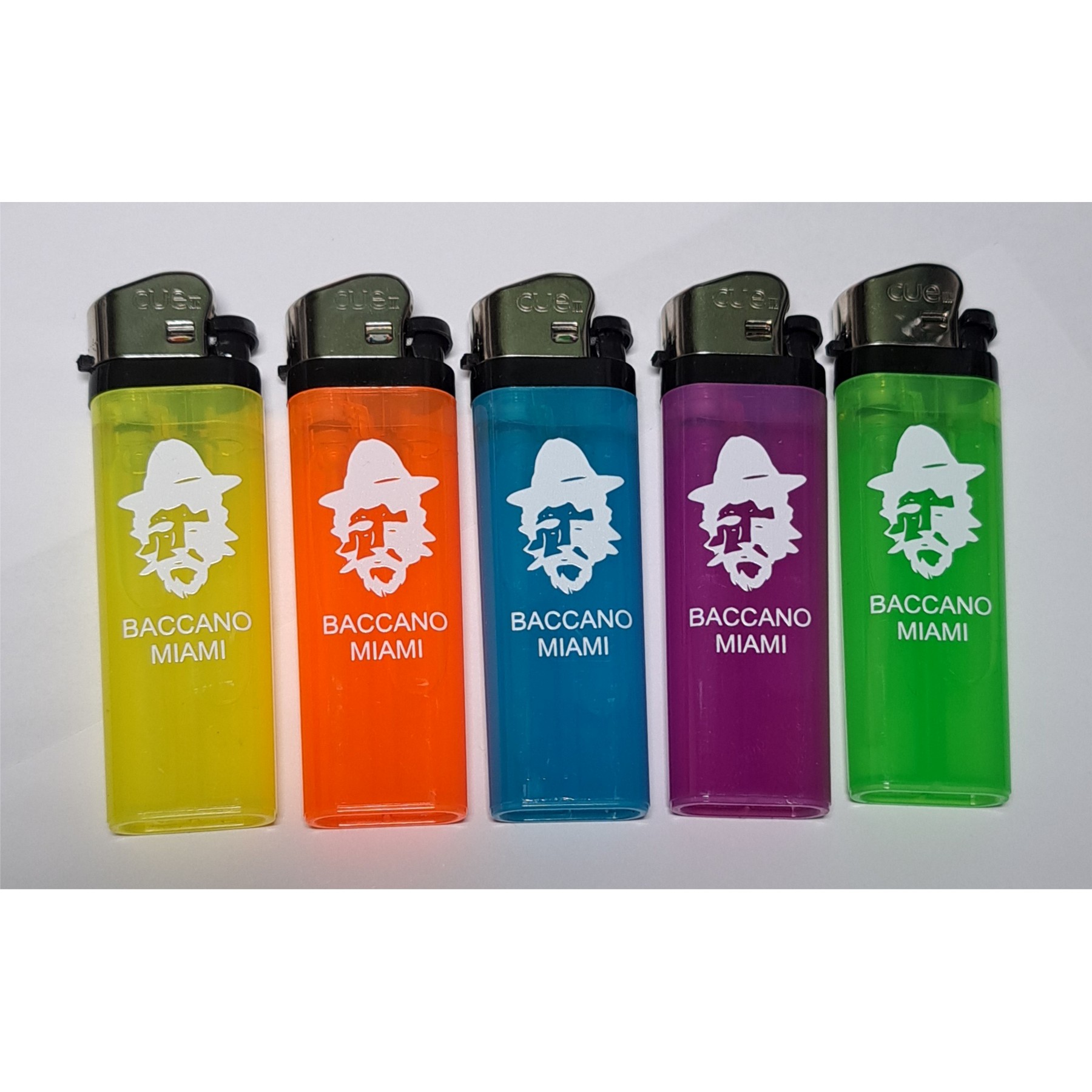 CUE Translucent Flint Lighter 1 Color. Trays Assorted Colors