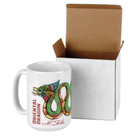 15 oz. White Sublimatable Ceramic Mug with White Box